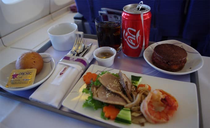 inflight business class meal