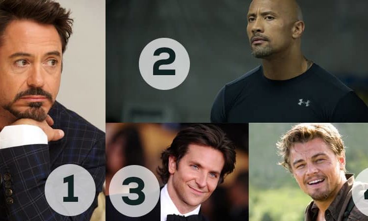 Robert Downey Jr., Dwayne Johnson, Bradley Cooper, and Leonardo DiCaprio