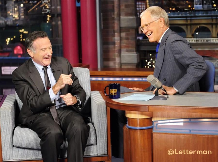 David Letterman with Robin Williams