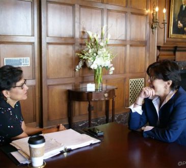 Phebe Novakovic with Penny Pritzker