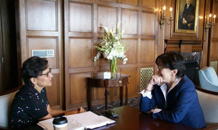 Phebe Novakovic with Penny Pritzker