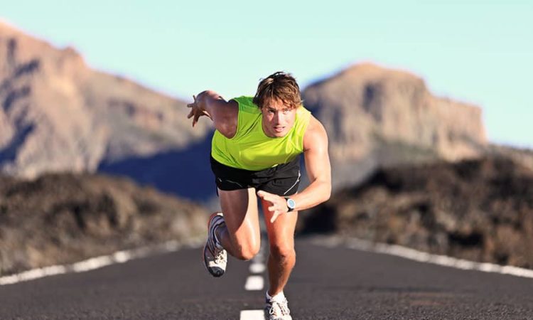 Man Running Outdoor Sprinting For Success