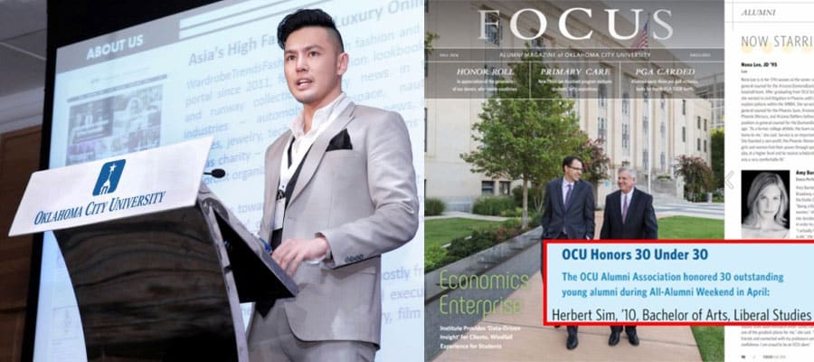 WardrobeTrendsFashion's Herbert Sim honored with 30 Under 30 Award by Oklahoma City University