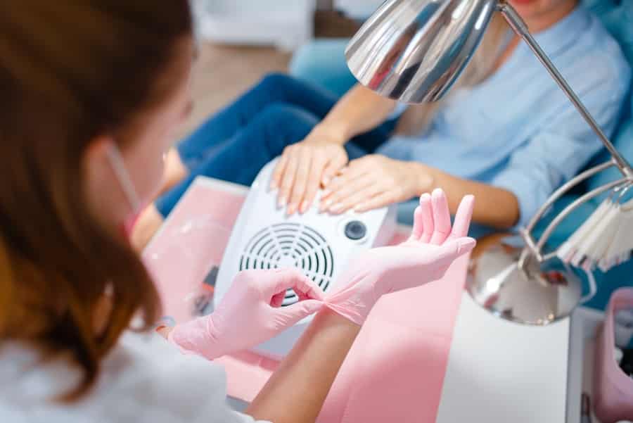 Beautician Salon Manicure Nails Drying