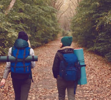 traveler with backpacks