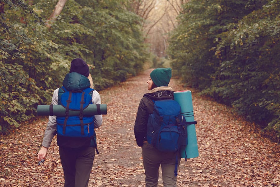 traveler with backpacks