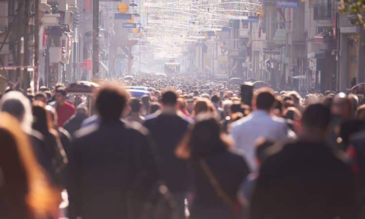 People walking on street