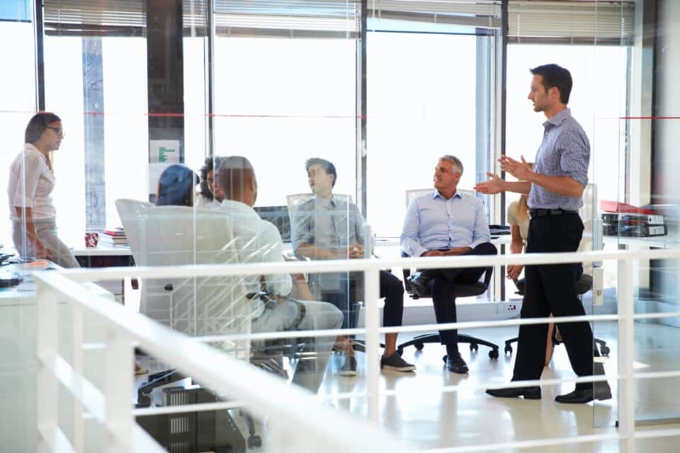 Business team working in an office