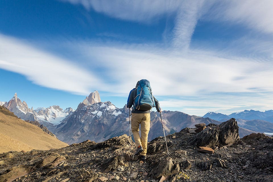 adventurous lifestyle hiking in Patagonia