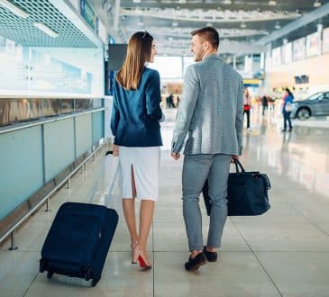 Passengers in airport business trip