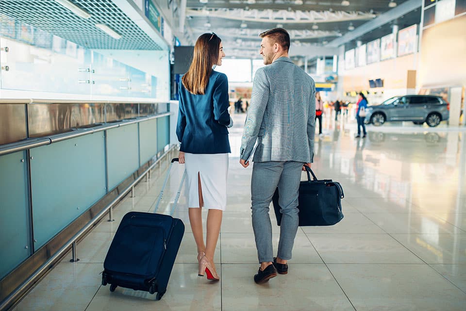 Passengers in airport business trip