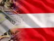 Waving Austria flag and money