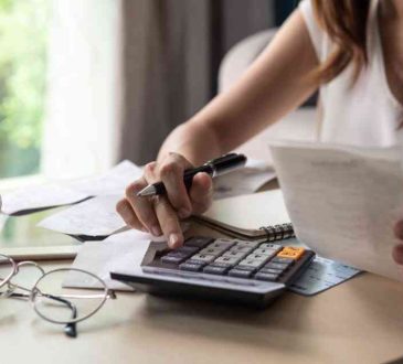 Woman calculating