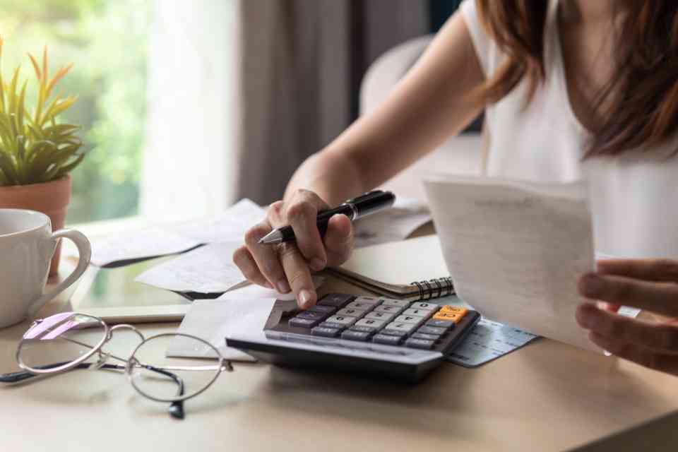 Woman calculating