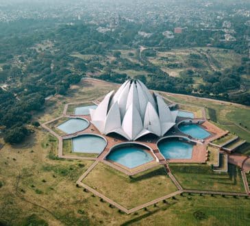 Lotus Temple, located in New Delhi, India