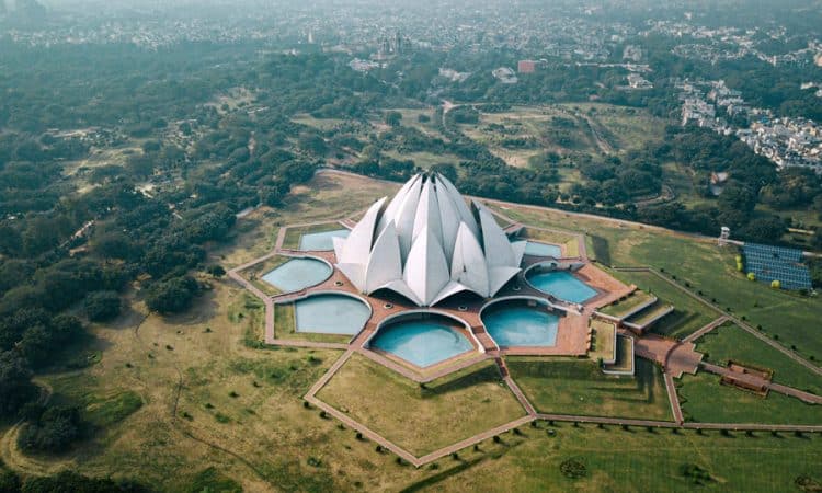 Lotus Temple, located in New Delhi, India