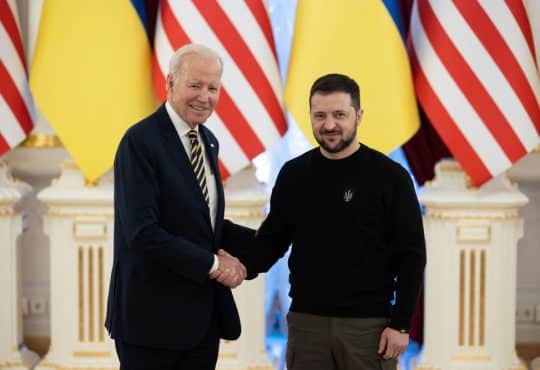 Joe Biden and Ukraine's President Volodymyr Zelenskiy