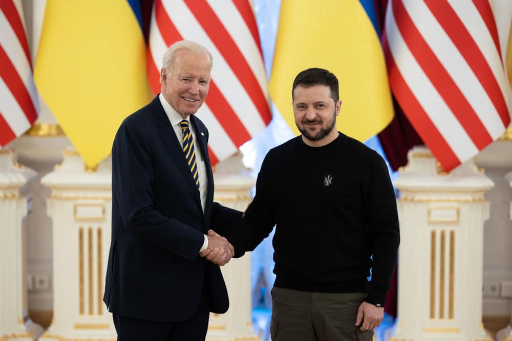 Joe Biden and Ukraine's President Volodymyr Zelenskiy